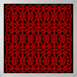 Affiche 52x52 ou plus petite, motif abstrait rouge