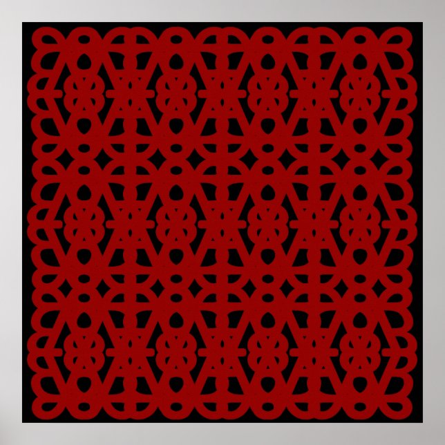 Affiche 52x52 ou plus petite, motif abstrait rouge (Devant)