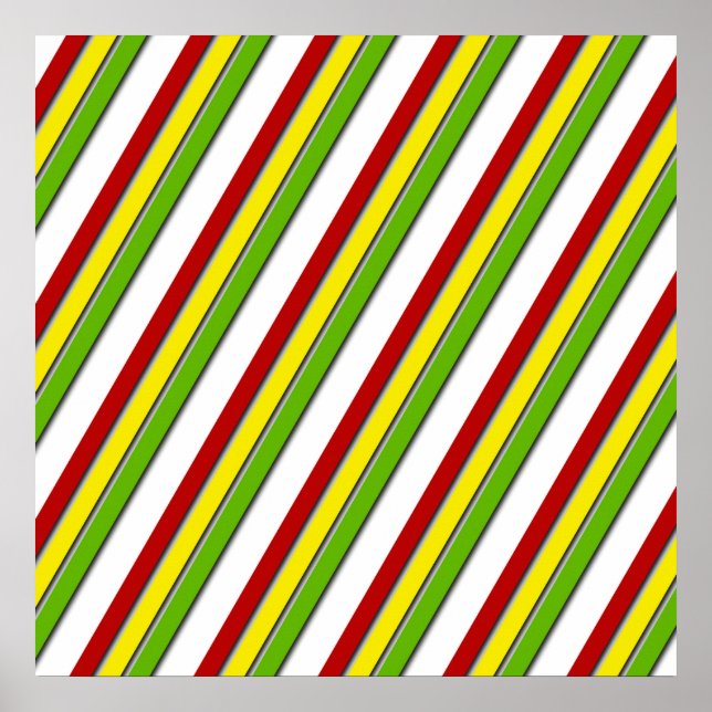 Affiche 52x52 ou plus petite, rayures rasta, diago (Devant)