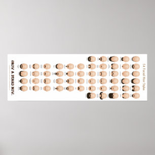 Affiche 54 Styles de cheveux faciaux