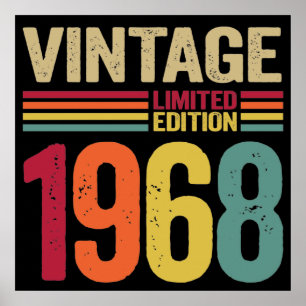 Affiche 54 Years Old Gifts Vintage 1968 54th Birthday gift