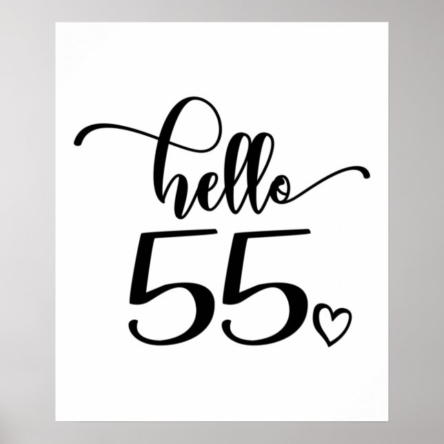 Affiche 55e anniversaire femmes Bonjour 55 mignonne 55 ans (Devant)