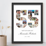 Affiche 55e anniversaire Numéro 55 Photo personnalisée Col<br><div class="desc">Célébrez le 55e anniversaire avec cette affiche de collage photo personnalisée numéro 55. Ce cadeau personnalisable est également parfait pour un anniversaire mariage. C'est une excellente façon de présenter des souvenirs précieux de votre vie de mariage et de marié. L'affiche comporte un collage de photos qui capturent ces moments spéciaux,...</div>