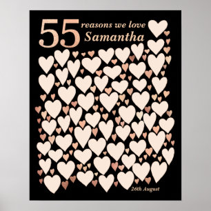 Affiche 55th Birthday Reasons We Love You Guest Book