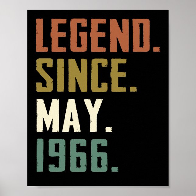 Affiche 56 Years Old Legend Since May 1966 56th birthday (Devant)