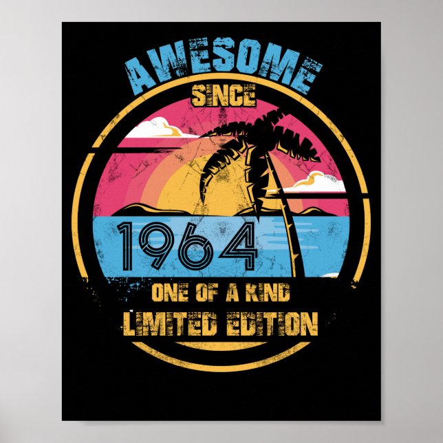 Affiche 58 Ans Awesome depuis 1964 58e Anniversaire (Devant)