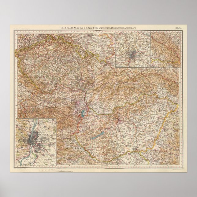 Affiche 5960 Tchécoslovaquie, Hongrie (Devant)