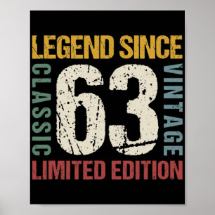 Affiche 59 ans Vintage 1963 59e anniversaire