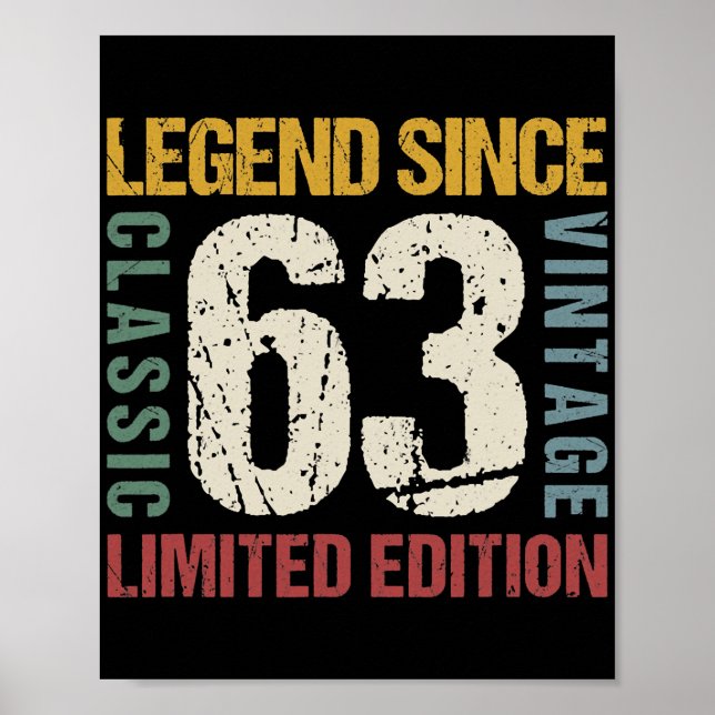 Affiche 59 ans Vintage 1963 59e anniversaire (Devant)
