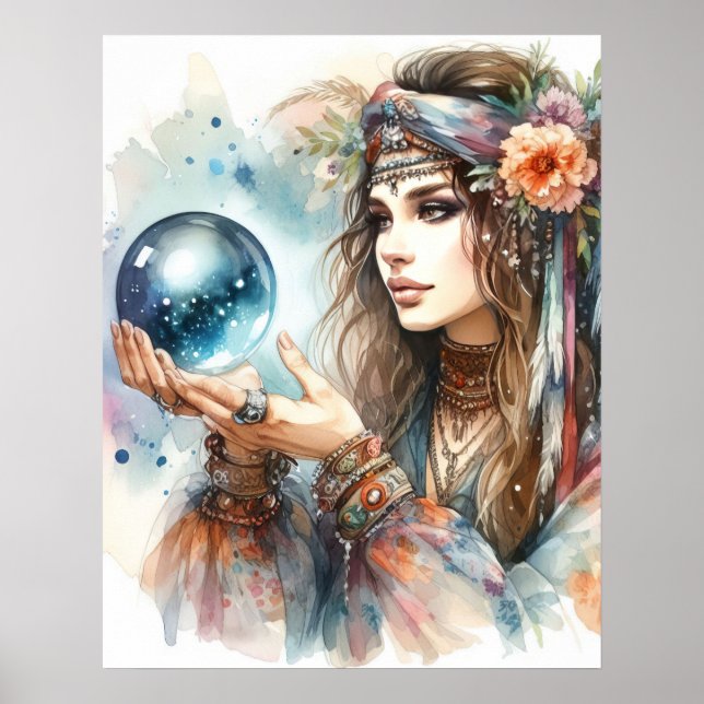 Affiche *~* 5 A100 Psychic Boho Gypsy Fortune Teller (Devant)