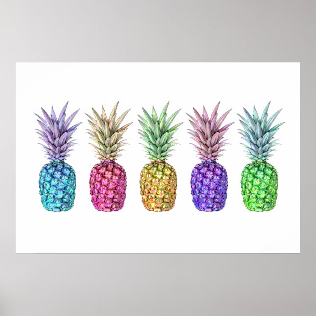 Affiche 5 ananas Pop Art Imprimer (Devant)