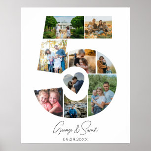 Affiche 5 ans Ensemble Photo Collage Anniversaire Mariage