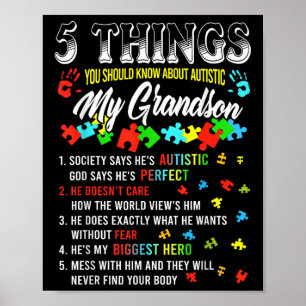 Affiche 5 Choses Que Vous Connaissez Sur L'Autiste Grandso