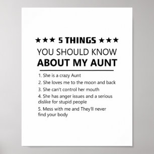 Affiche 5 choses que vous devriez savoir sur ma tante nièc