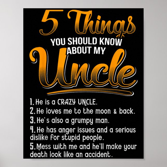 Affiche 5 Choses Que Vous Devriez Savoir Sur Mon Oncle Drô (Devant)