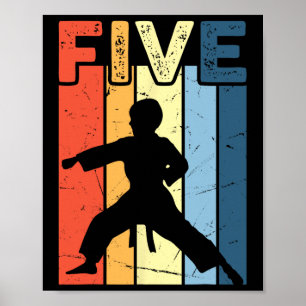 Affiche 5 Cinq Karate Lover 5e Anniversaire 5 ans Martia