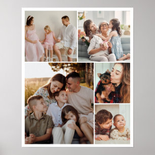 Affiche 5 Collage de Photos Personnalisé Grille de Photos