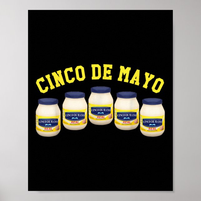 Affiche 5 Jars Mayonnaise Funny Cinco De Mayo (Devant)