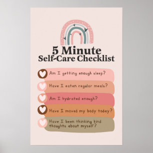 Affiche 5 minutes Self-Care Checklist_Mental Health