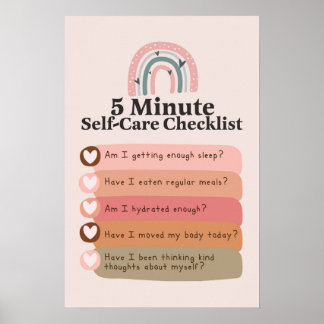 Affiche 5 minutes Self-Care Checklist_Mental Health