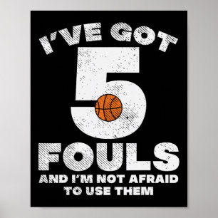 Affiche 5 Pieds Pas Peur Basketball Amusant Baller Joueur 