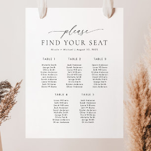 Affiche 5 Tableaux Veuillez Trouver Votre Sièges Graphique