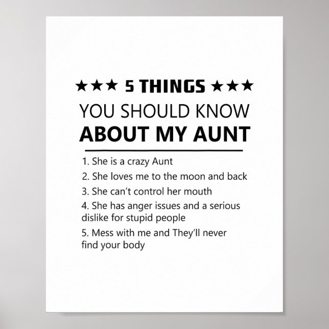 Affiche 5 Things You Should Know About My Aunt Niece Nephe (Devant)