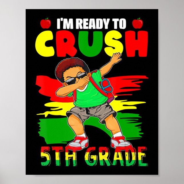 Affiche 5e année Dabbing Black African Boys Retour à l'éco (Devant)