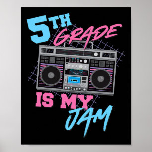 Affiche 5e année est mon truc - Prof de Boombox vintage 80