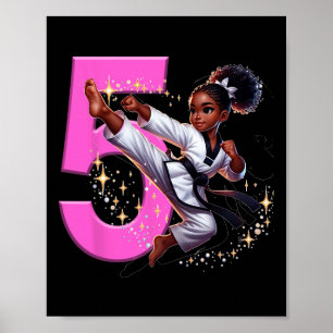 Affiche 5e anniversaire Black Girl Martial Arts Party Taek
