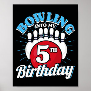Affiche 5e anniversaire Bowling Thème Bowling dans Anniver