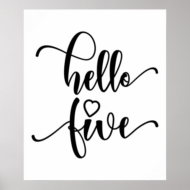 Affiche 5e anniversaire Filles Bonjour Cinq mignonnes Enfa (Devant)