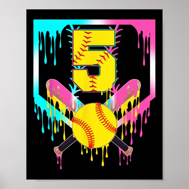 Affiche 5e anniversaire Softll Home Plate Drip Glace 5 ans (Devant)