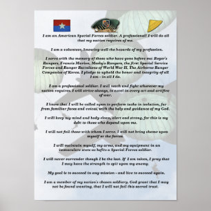 Affiche 5e Groupe des forces spéciales Berets verts SFG SF