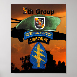 Affiche 5e Groupe des forces spéciales SFG SF Anciens comb