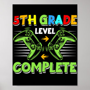 Affiche 5th Grade Level Complete Game Controller Last Day