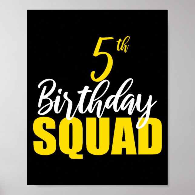 Affiche 5th Happy Birthday Squad Party Bday Family Group P (Devant)