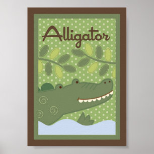 Affiche 5x7 "Alligato" Jungle Safari bébé lit mur art