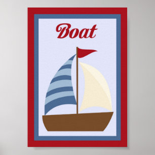 Affiche 5X7 Boat Nautique Mur Art
