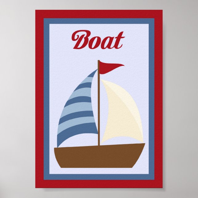 Affiche 5X7 Boat Nautique Mur Art (Devant)