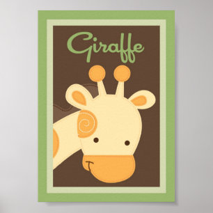 Affiche 5x7 "Giraffe" Jungle Safari Baby Lit Mur Art