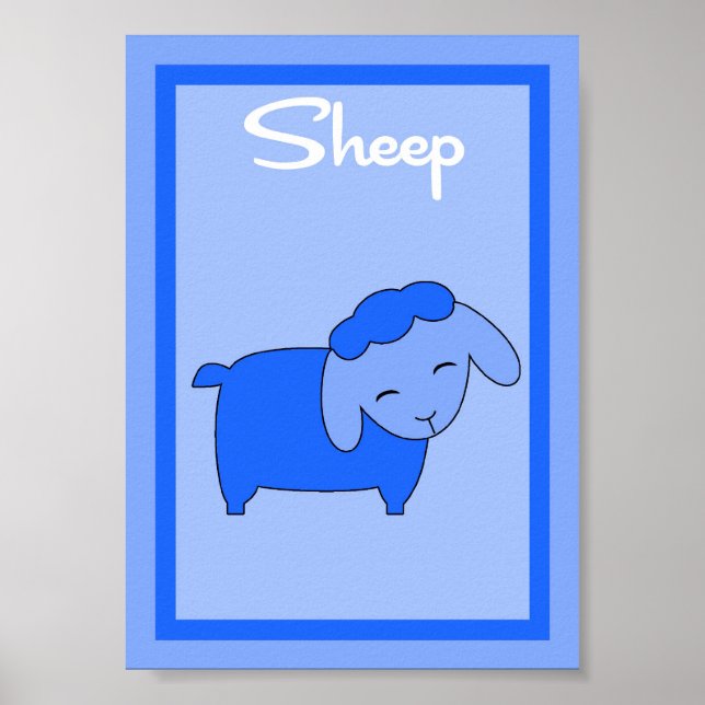 Affiche 5X7 Moutons Grange Jardin Garçons Mur Art (Devant)