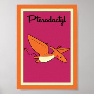 Affiche 5X7 Pterodactyle Dinosaures Mur Art