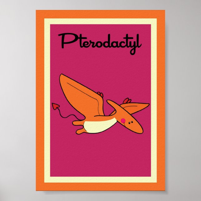 Affiche 5X7 Pterodactyle Dinosaures Mur Art (Devant)