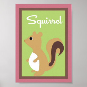 Affiche 5X7 Squirre Wall Art Amour et nature Fille Woodlan