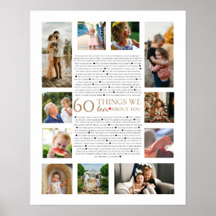 Affiche 60 choses que nous aimons à propos de vous photo a