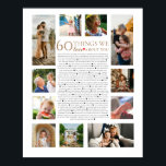 Affiche 60 choses que nous aimons à propos de vous photo c<br><div class="desc">Célébrez un 60e anniversaire remarquable avec notre affiche photo collage "60 choses que nous aimons à propos de vous". Ce cadeau de célébration d'étape personnalisé, conçu par The Arty Apples, est une façon sincère d'honorer votre être cher. Doté d'un collage de souvenirs chéris et de 60 raisons uniques pour lesquelles...</div>