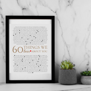 Affiche 60 choses que nous aimons à votre sujet, 70e 80e a