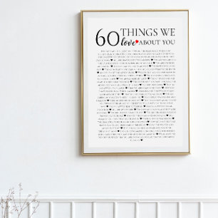 Affiche 60 choses que nous aimons à votre sujet, 70e 80e a