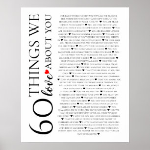 Affiche 60 choses que nous aimons chez vous, 70e, 80e anni